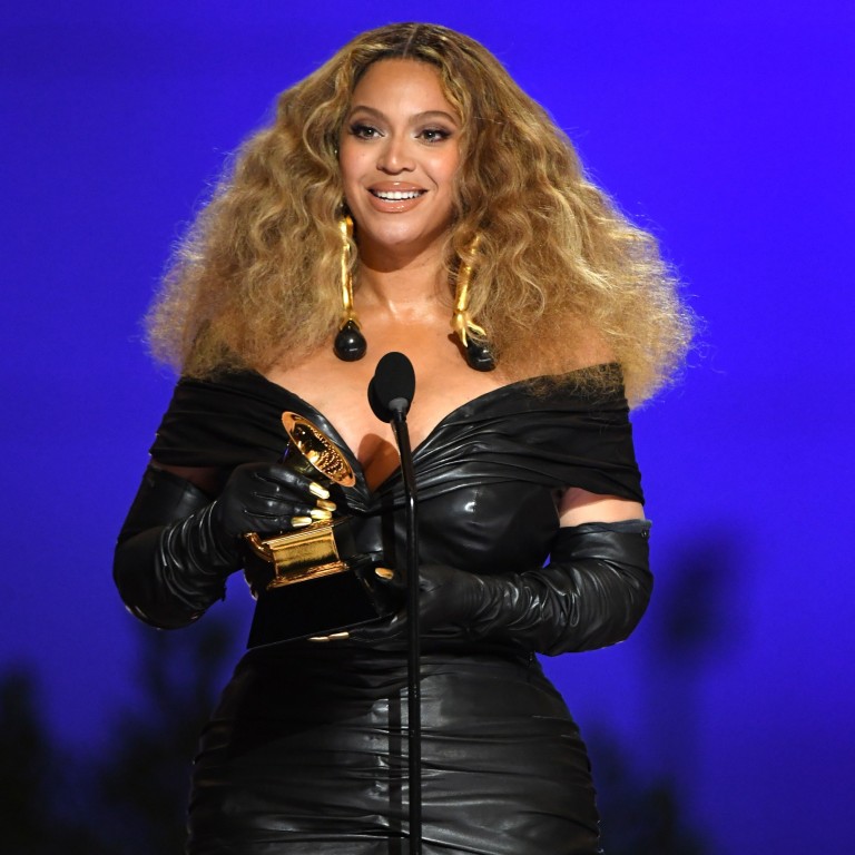 Beyoncé accepts the Best R&B Performance award for Black Parade onstage during the 63rd Annual Grammy Awards ceremony at the Los Angeles Convention Center, in Los Angeles, California, on March 14, 2021. Photo: EPA-EFE