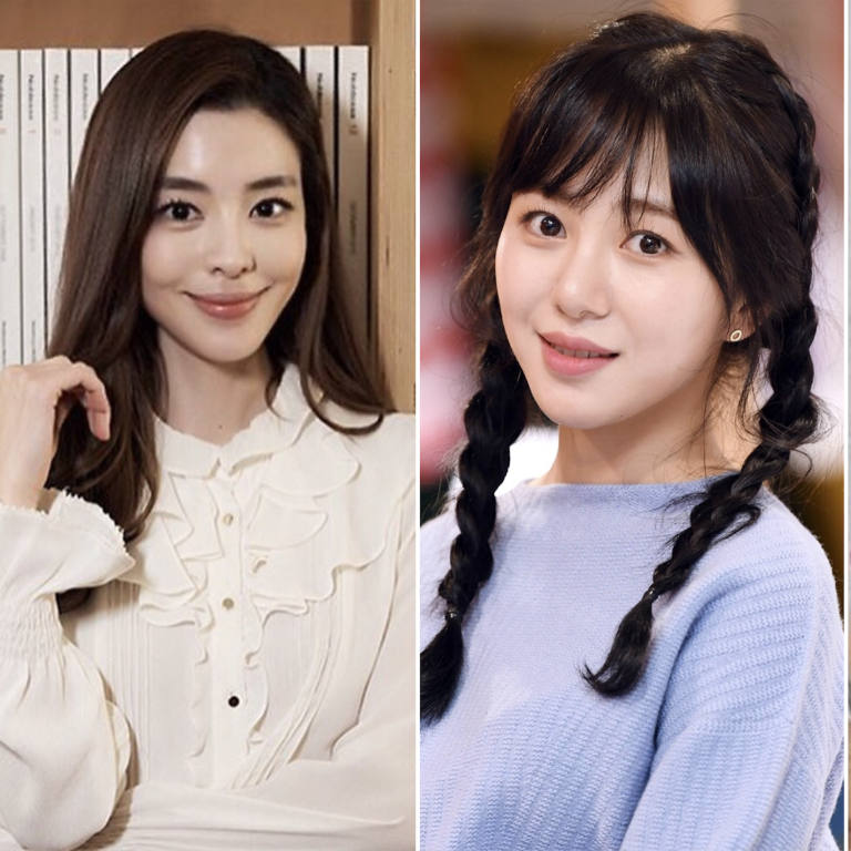 Actress Kim Gyu-ri, former AOA member Kwon Mina, and singer JK Kim Dong-uk. Photos: @kimqri; @urbanjk1211/Instagram, @ayochanmi/Twitter