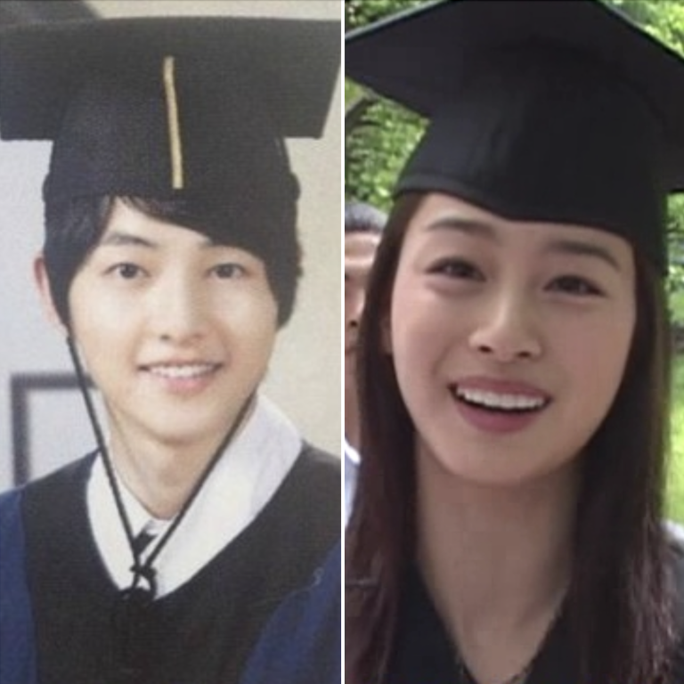 Gang Dong-woo, Song Joong-ki and Kim Tae-hee’s graduation photos. Photos: @v2pN9eJYc9hy0YU; @runrunhaha1; @jasminetheaz/Twitter, MBC