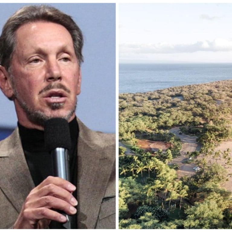 Larry Ellison and the Four Seasons Resorts Lanai. Photo: @AffirmationSpot/Twitter, @fslanai/ Instagram