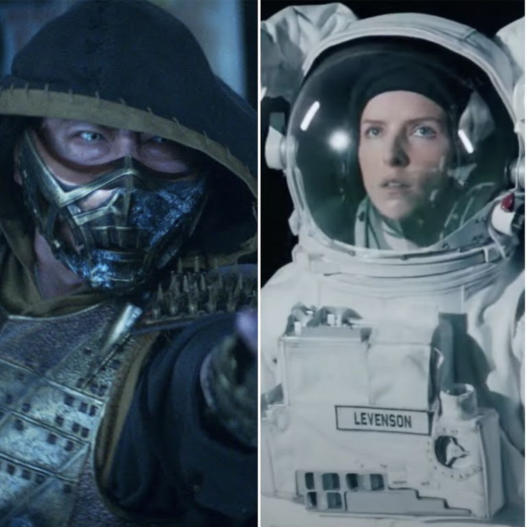 From left, Mortal Kombat, Stowaway and Concrete Cowboy promise to be some of April’s biggest hits. Photo: Warner Bros, Netflix