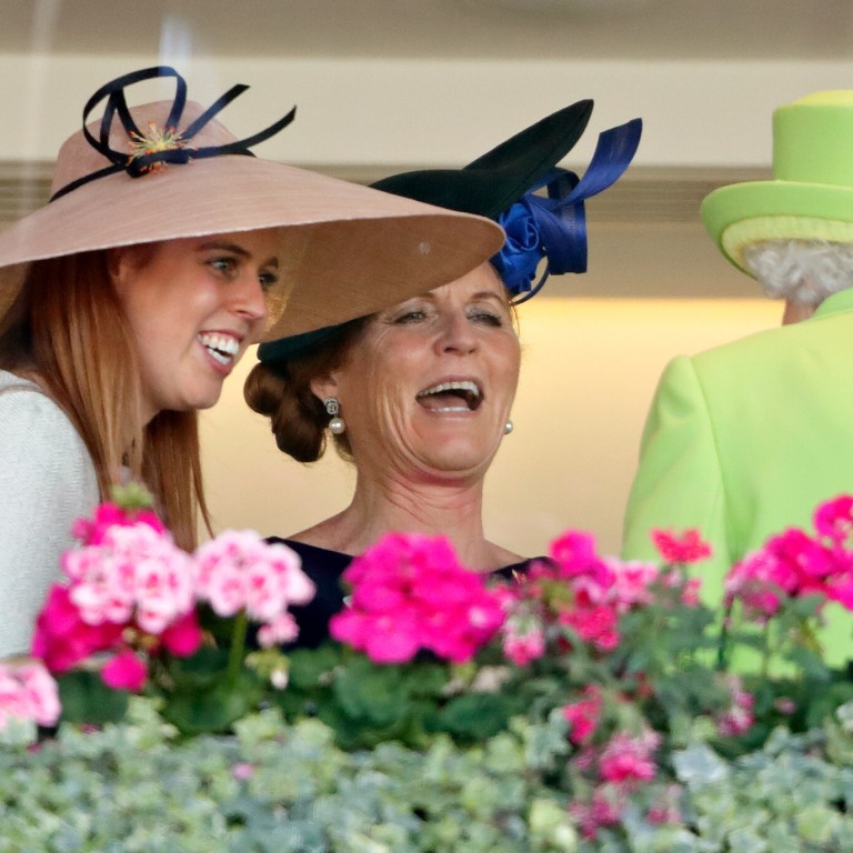 Princess Beatrice with her mum Sarah, Duchess of York, and her grandmother, Queen Elizabeth at Royal Ascot in June 2018. Photo: Indigo/Getty Images
