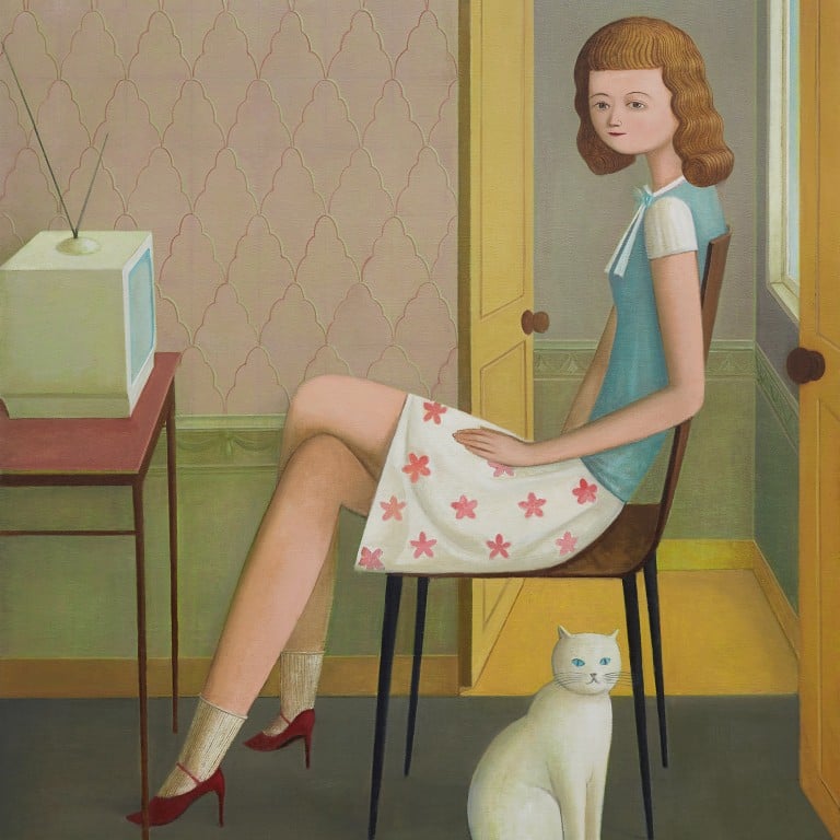 China’s art market is now worth 20 per cent of the global total, benefitting Chinese artists such as Ji Xin, whose 2021 oil painting White Cat was displayed at Art Basel Hong Kong. Photo: Hive Center for Contemporary Art