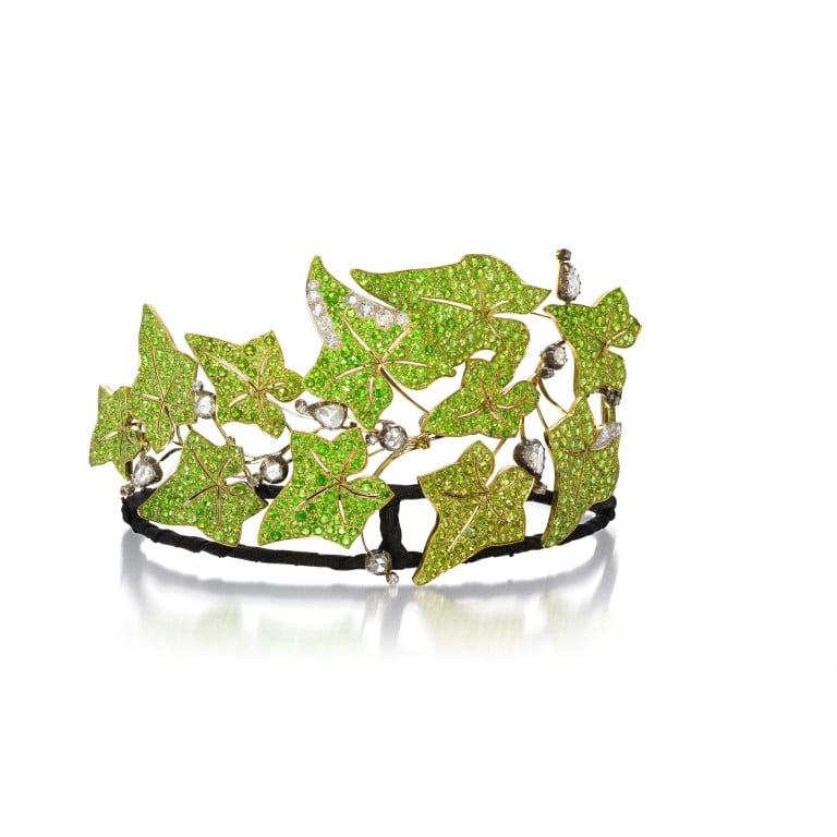 Demantoid garnet tiara, Bonhams. Photo: Bonhams