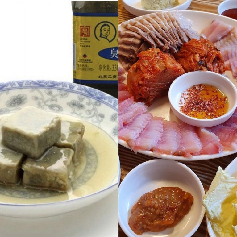 Durian, stinky tofu and hongeo-hoe. Photos: AFP, @hong33775997/Twitter, @steve_jaehoon/Instagram
