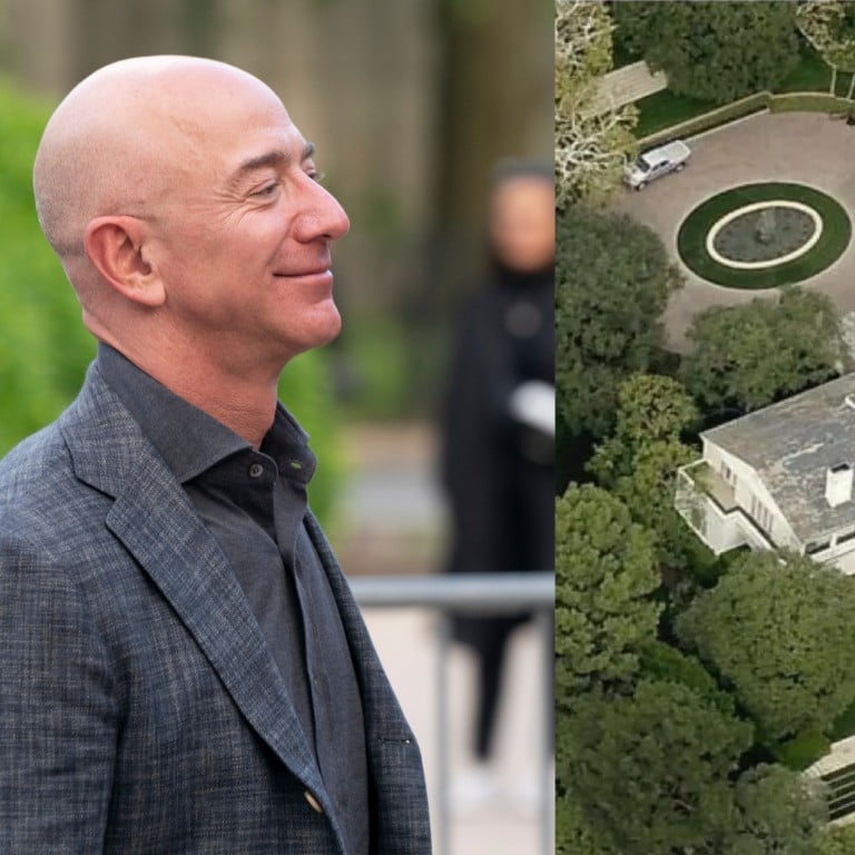 Jeff Bezos and his Beverly Hills estate. Photo: Shutterstock, Los Angeles County