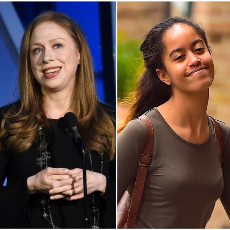 Jenna Bush, Chelsea Clinton and Malia Obama. Photos: @PageSix; @Oregonian; @balleralert/Twitter