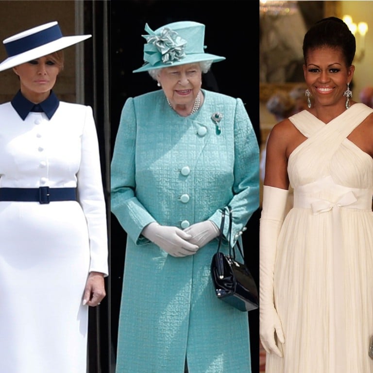 China’s First Lady Peng Liyuan, Melania Trump and Michelle Obama show off the looks they wore to meet Queen Elizabeth at official engagements. Photo: AFP