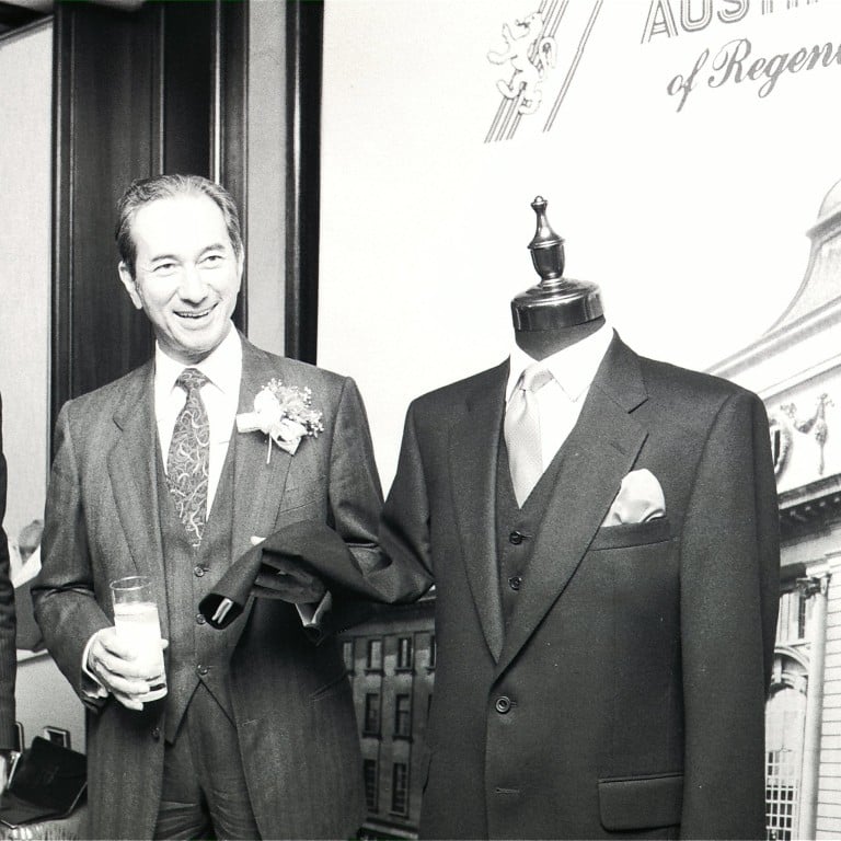 Tailoring to the tycoons (and everyone else), Hong Kong’s old tailors were sewn into the city’s fabric, as evidenced by this shot of shipping magnate Dr Stanley Ho being presented with an elegant worsted three-piece suit by Austin Reed, a British tailor, in 1989. Photo: SCMP