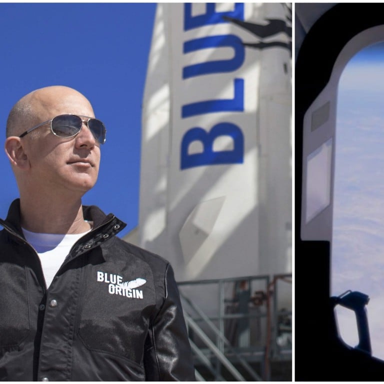 Jeff Bezos and the view from space on New Shepard’s 15th flight, April 14, 2021. Photo: EPA-EFE, Blue Origin