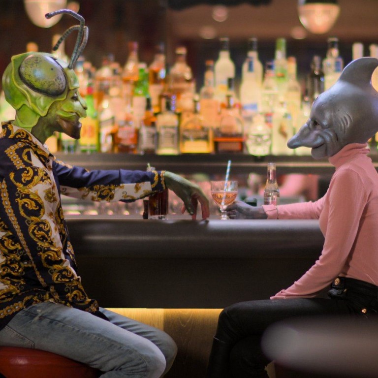 Netflix’s new reality dating show, Sexy Beasts – just your average ‘grasshopper meets dolphin’ tale. Photo: @netflixqueue/Twitter