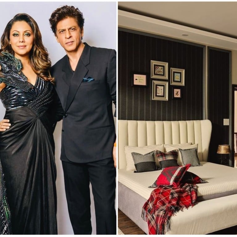 Shah Rukh Khan with his wife Gauri Khan and a view of their luxurious South Delhi house, with its curated keepsakes and photographs. Photo: @iamsrk/Instagram