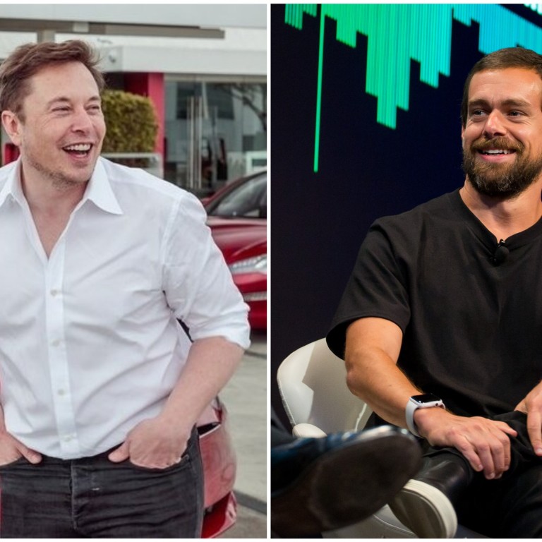 Unlike the heads of other tech companies, Elon Musk and Jack Dorsey seem to get on, with both sharing enthusiasm for bitcoin among other things. Photos: @UrvishP167/Twitter, Bloomberg