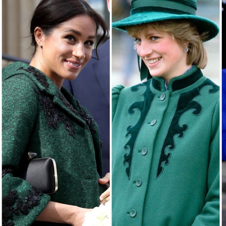 Whether intentional or by coincidence, Meghan Markle and Kate Middleton have mirrored Princess Diana’s outfits several times over the years. Photos: Reuters, @princessdianaremembered/Instagram; Getty Images, EPA-EFE