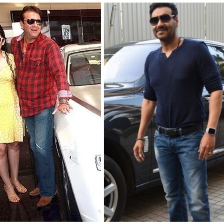 From left, Sanjay Dutt, Ajay Devgn and Kartik Aaryan, Bollywood stars pictured with their luxury cars. Photos: @Low_price_app; @AutoRepairTechs; @kartiksfantasy/Twitter