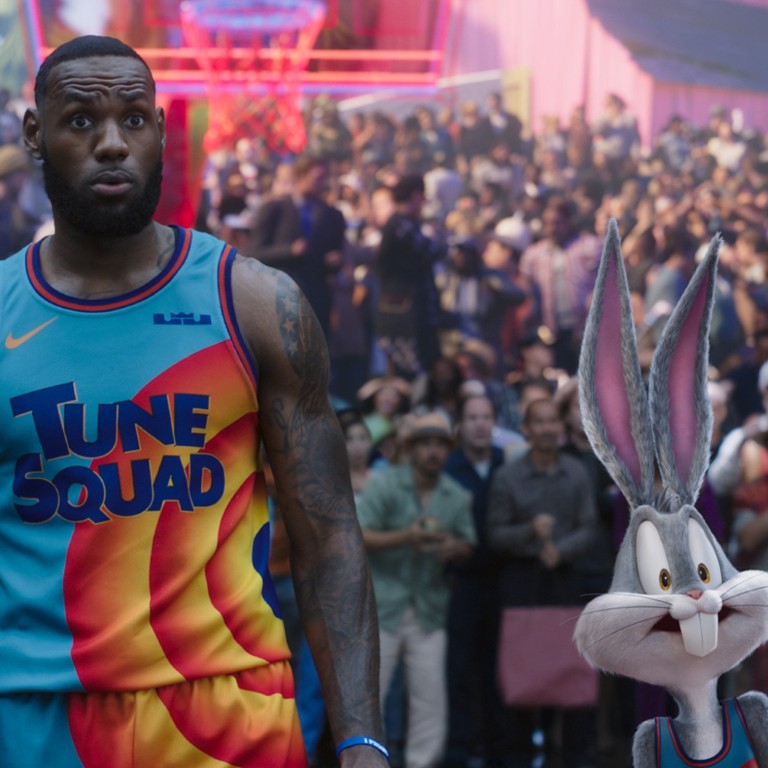 LeBron James makes an unlikely buddy of Bugs Bunny in Space Jam: A New Legacy, a 2021 take on the classic 1996 Michael Jordan film. Photo: Warner Bros. Pictures via TNS