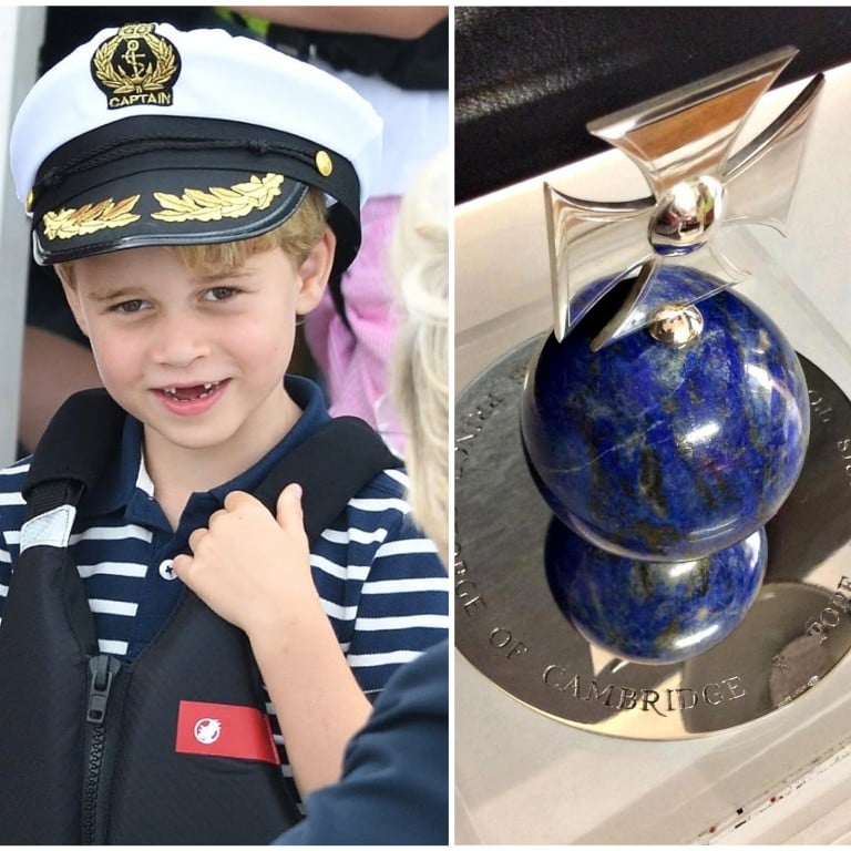 Prince George gets hundreds of presents each year, many of them expensive or unusual – but the lapis lazuli orb from Pope Francis has to be one of the strangest. Photos: @_PeterHunt; @loveforcambridg; @British_Heir/Twitter