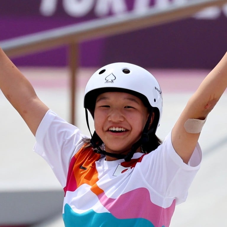 Momiji Nishiya of Japan is the second-youngest champion in Olympic history, the youngest Japanese Olympic champion and the first-ever female skateboarding Olympic champion. Photo: Reuters