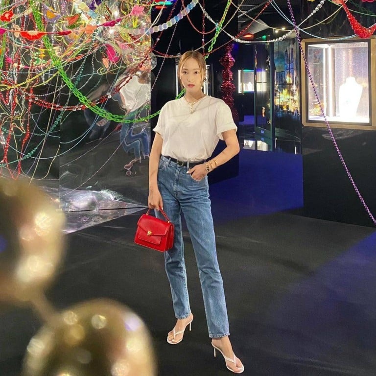 Jessica Jung with her colorful mini bag. Photo: @jessica.syj/Instagram