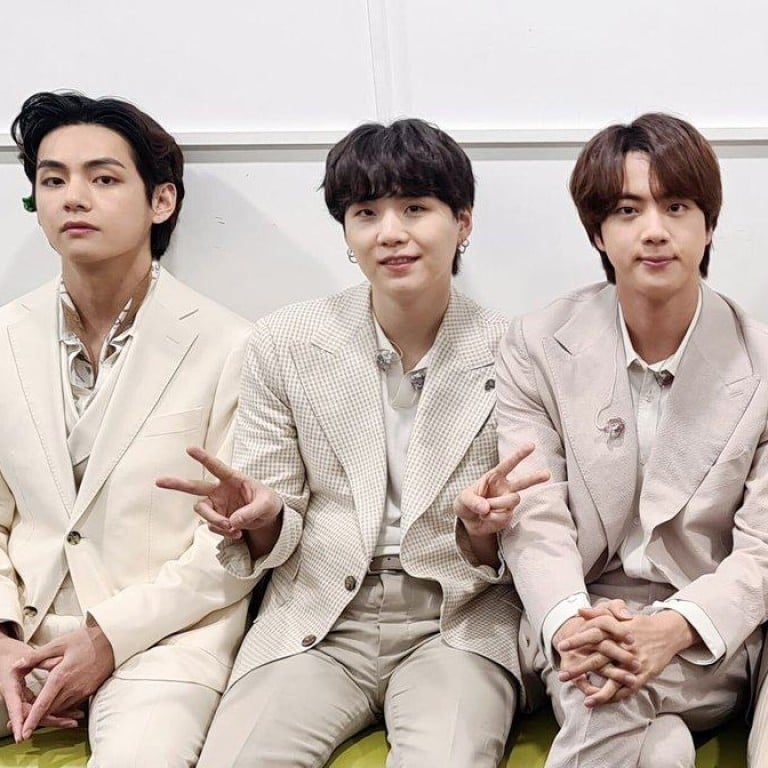 BTS’ Jin, Suga and V. Photo: @bts_bighit/ Twitter