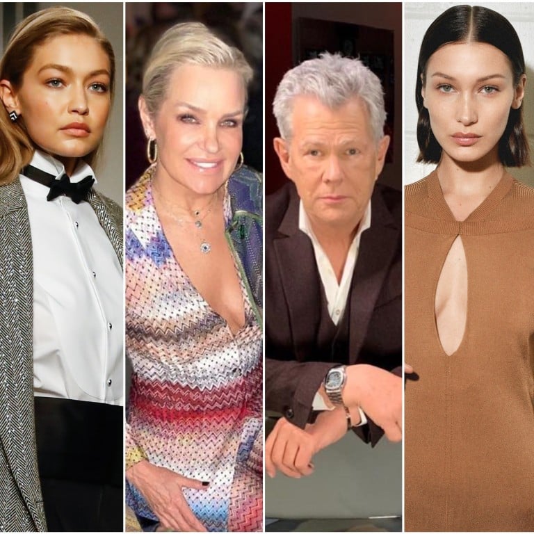 Who’s the richest Hadid of all? Photos: Burberry; @yolandahadid @davidfoster, @mohamedhadid @bellahadid/Instagram