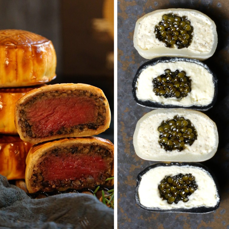 Beef Wellington, caviar, taro mochi with sakura shrimp and dog-friendly mooncakes: the possibilities for innovative mooncake flavours in Hong Kong are endless. Photos: Phoebe’s Kitchen, Royal Caviar Club, Kiki Noodle Bar, Hyatt Centric Victoria Harbour