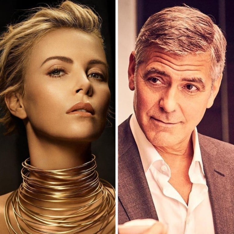 Hollywood stars with some of the highest endorsement deals: Charlize Theron, George Clooney, Julia Roberts and Robert Pattinson. Photos: @charlizeafrica, @nespresso, @juliaroberrts/Instagram; @AboutRPattinson/Twitter