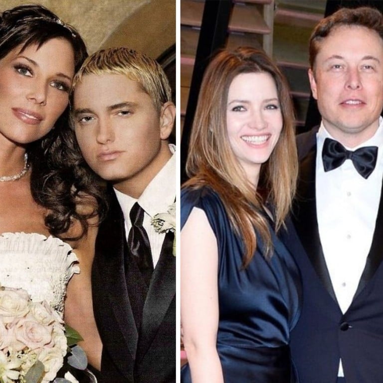 The celebrity couples who married, divorced – then tried again: Kimberly Scott and Eminem, Elon Musk and Talulah Riley, and Real Housewife NeNe and Gregg Leakes. Photos: @PicturesEminem, @blossomozurumba, @TheLightNC/Twitter