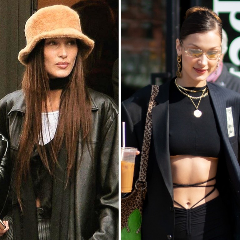 Bella Hadid is bringing back fashion trends from the 2000s – and wearing them better than ever. Photos: spotern.com, GC Images, EPA-EFE