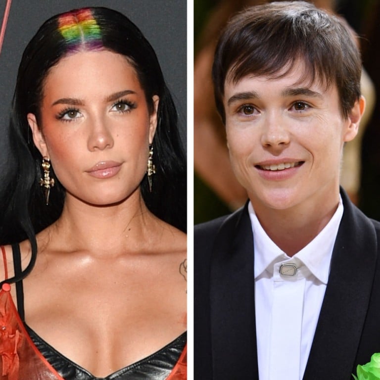 Emma Corrin, Halsey, Elliot Page and Johnathan Van Ness are just a few celebrities who use rolling gender pronouns, although not all of them identify as transgender or nonbinary. Photos: Reuters, AP, AFP, @roxieraeanger/Twitter