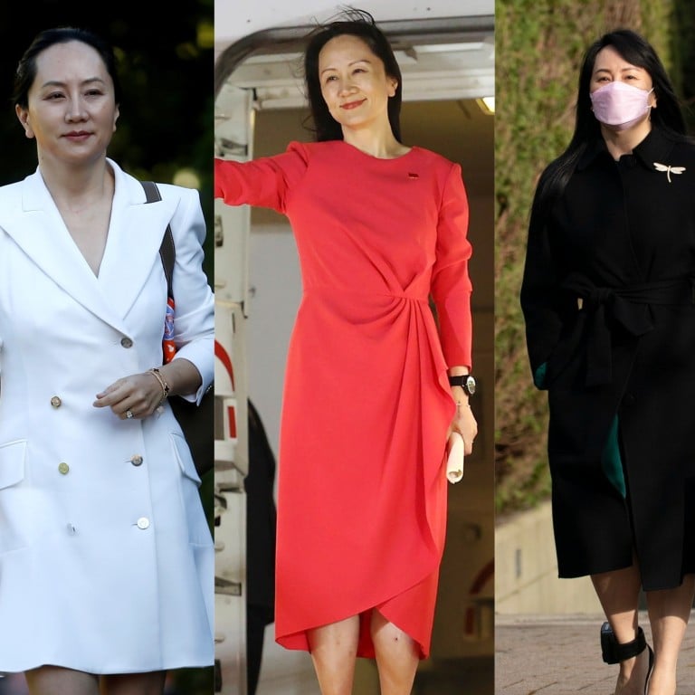 During her detention in Canada, Huawei CFO Meng Wanzhou ditched the hoodies and trainers for stylish looks by designer labels. Photos: Reuters, AP, The Canadian Press