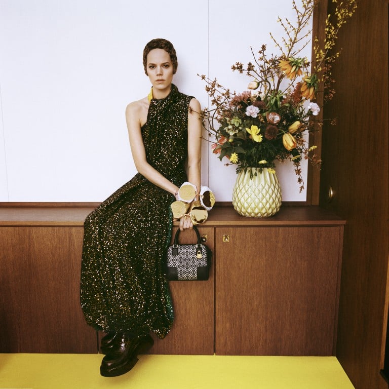 Women’s trends: logomania is out, patchwork, ski chic and disco glam are in as we enter a new, much-needed Roaring Twenties. Photo: Loewe