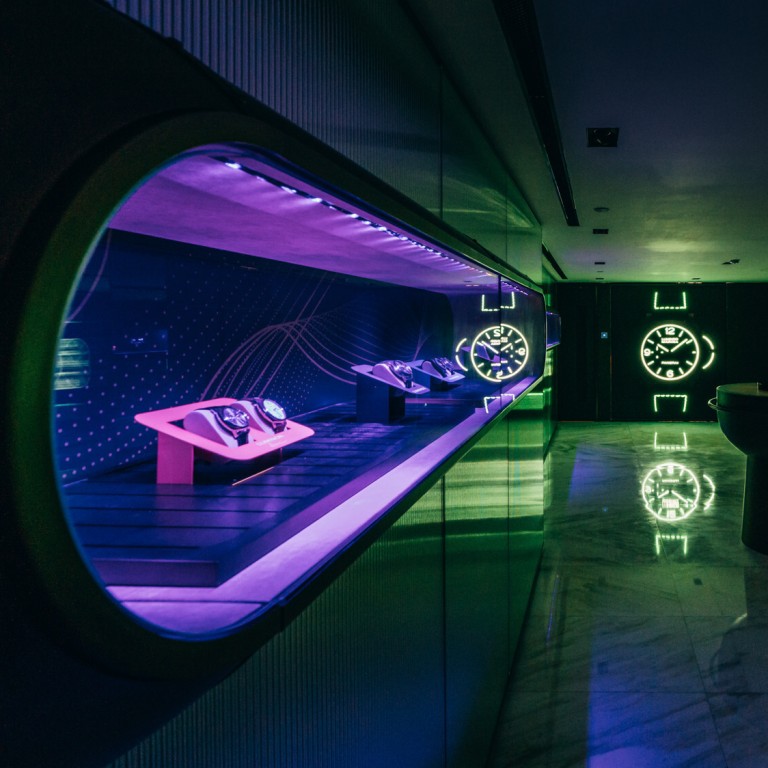 Panerai’s flagship boutique in Tsim Sha Tsui, Hong Kong, with light installations. Photos: Panerai