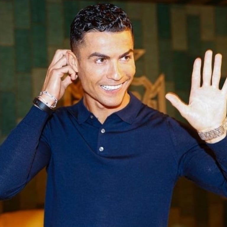 One of Ronaldo’s Ballon D’Or sits in front of a chocolate sculpture of the star at Portugal’s CR7 Museu. Photo: @museucr7funchal/Instagram