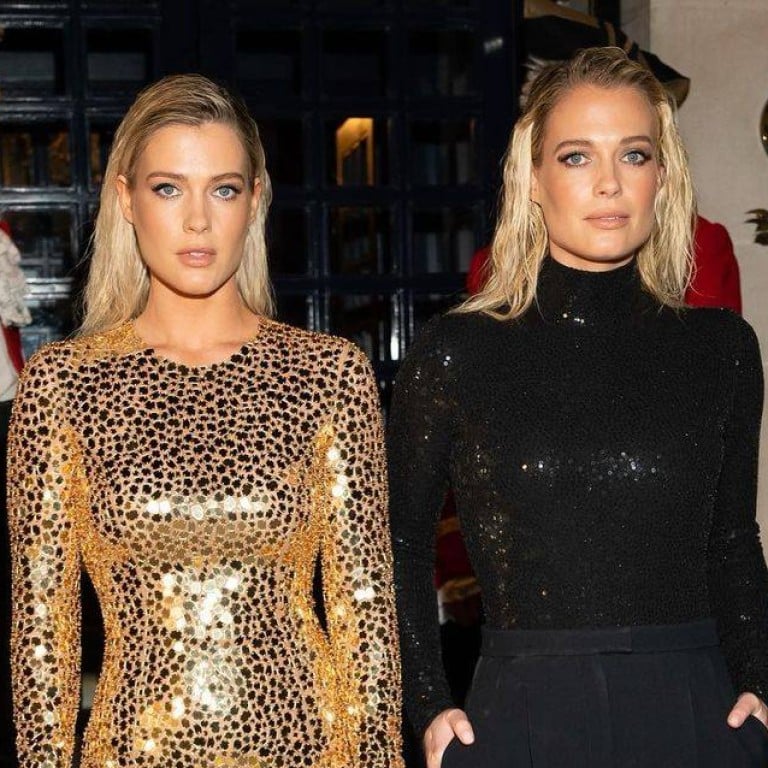 Amelia Spencer (left) and twin sister Eliza Spencer (right) glam up for a Michael Kors collection party. Photo: @ameliaspencer15/Instagram