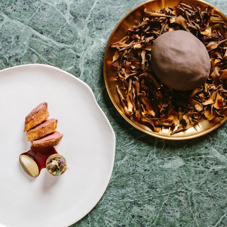 An Estro, the pigeon is “a performance on a plate with the bird wrapped in fig leaves and cooked in clay, and the chef opens it table”, writes Lisa Cam. Photo: Estro