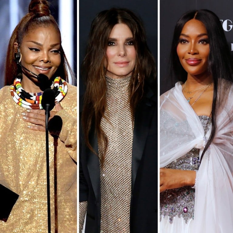 Janet Jackson, Sandra Bullock, Naomi Campbell and Kristen Wiig all became mothers later in life. Photos: @bbmas/Instagram, Reuters, AP, AFP