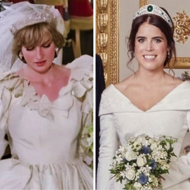 These royals certainly didn’t hold back with their wedding dresses on their big day. Photos: @princesseugenie/Instagram, @theprincesschronicle/ Instagram, @princesseugenie/Instagram
