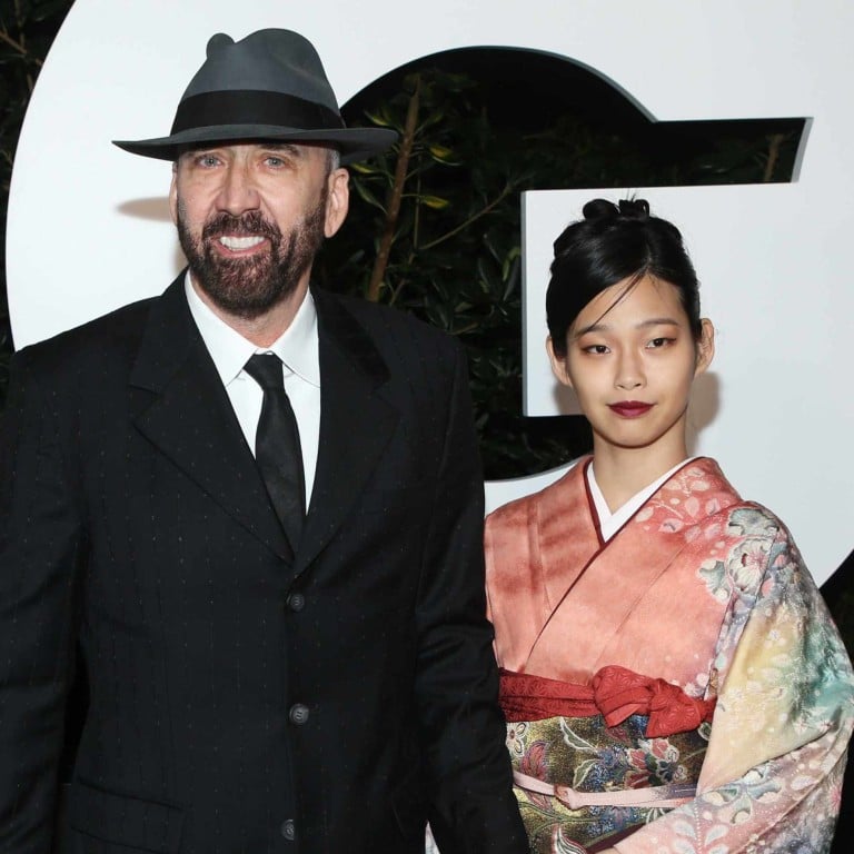 Happy in Hollywood: Nicolas Cage, 57, and his now-pregnant Japanese wife Riko Shibata, 27. Photo: Getty
