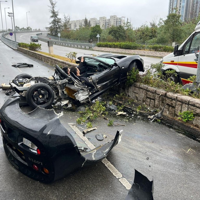 Crashed car before after