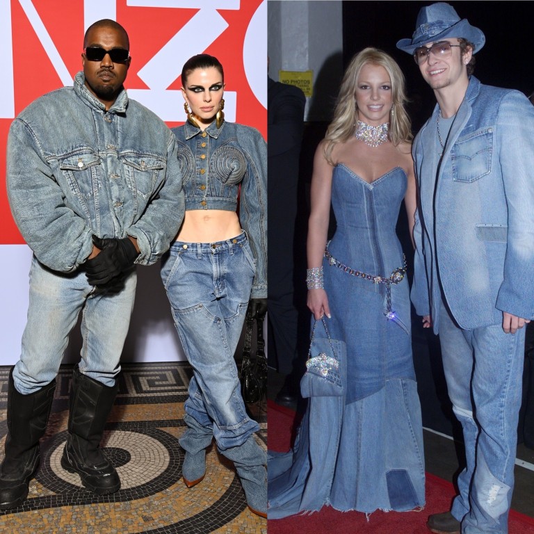 Photos Of Kanye West & Julia Fox's Red Carpet Debut In Denim