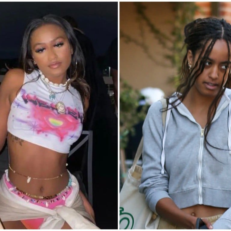 Sasha and Malia Obama have changed plenty since leaving the White House in 2017. Photos: @blkgirlculture/Twitter, Getty