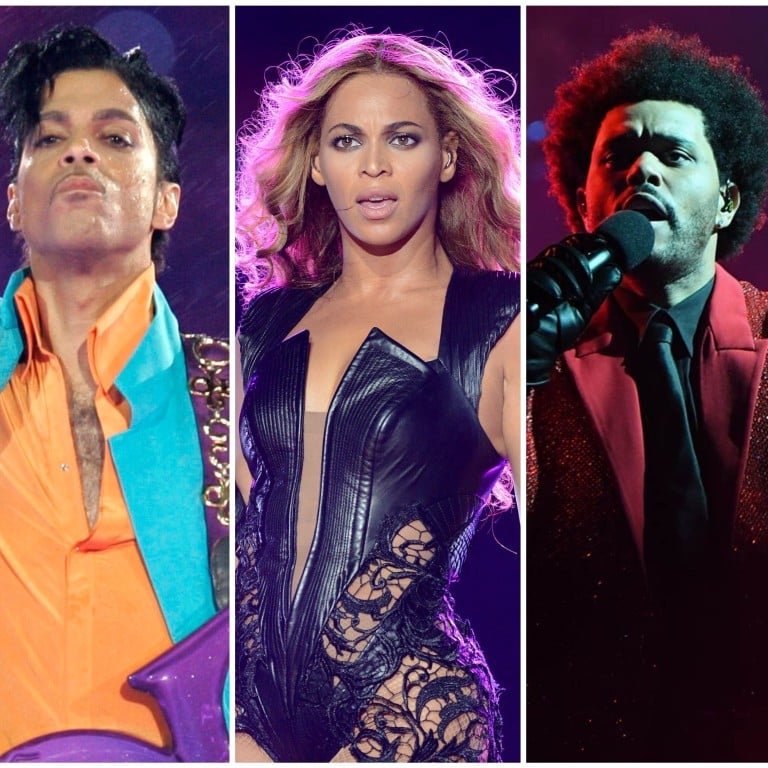 Prince, Beyonce, The Weeknd and Lady Gaga have been among the Super Bowl half-time show’s costliest performances. Photos: AP, Reuters, Givenchy