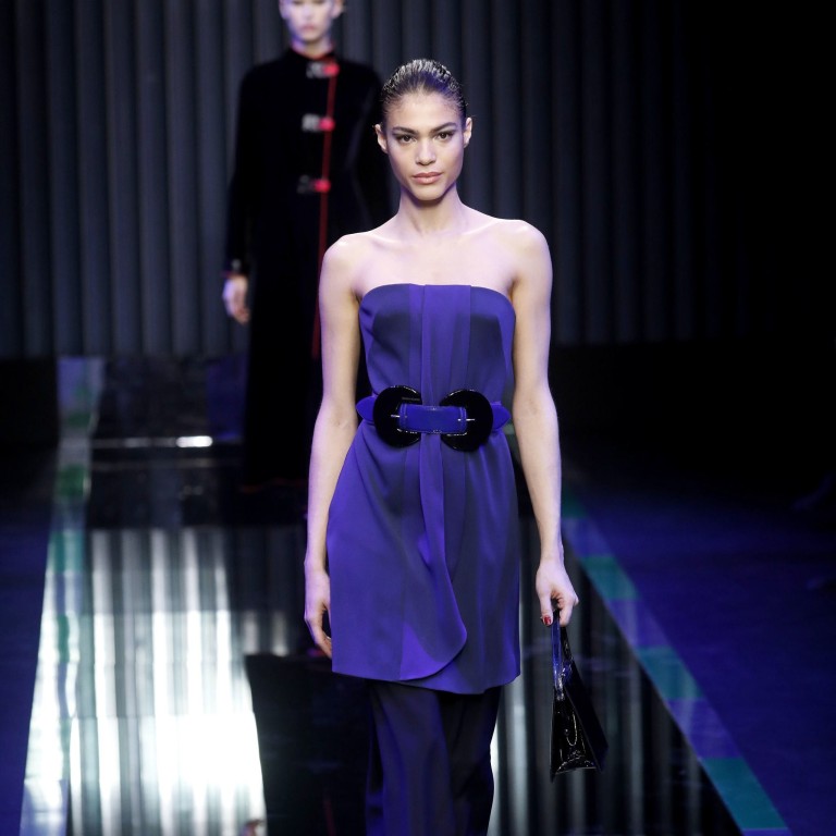 A model presents a creation by Italian designer Giorgio Armani for his label Emporio Armani during the Milan Women’s Fashion Week in Milan, Italy, on February 27. Photo: EPA-EFE