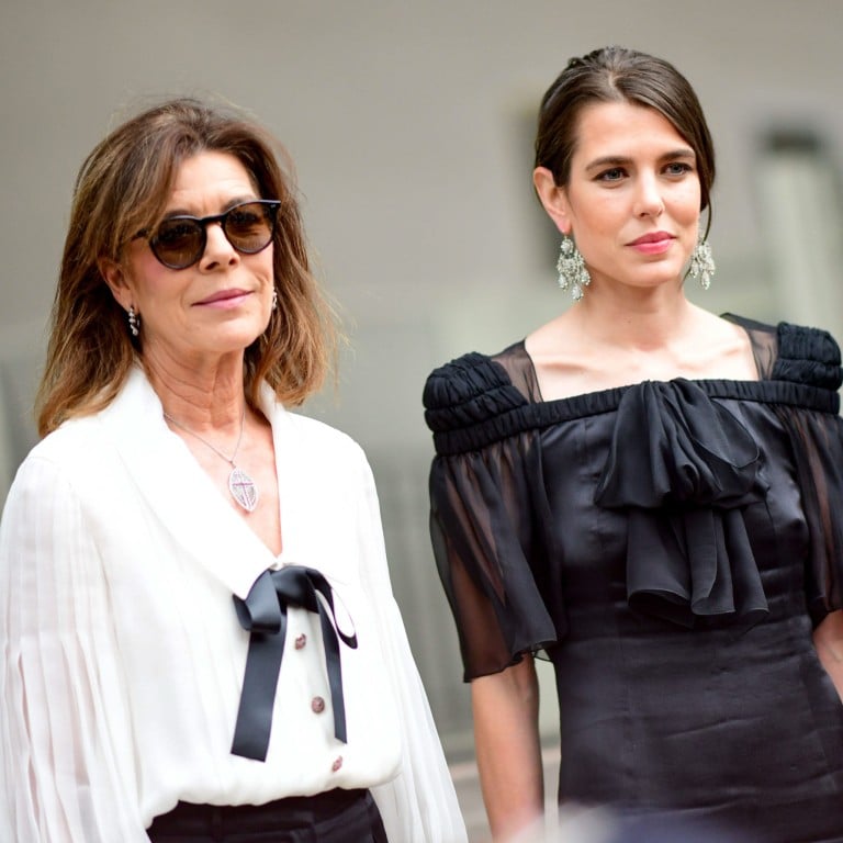 Caroline of Hanover and Charlotte Casiraghi at a tribute to Karl Lagerfeld at Grand Palais in Paris, France. Photo: Getty Images