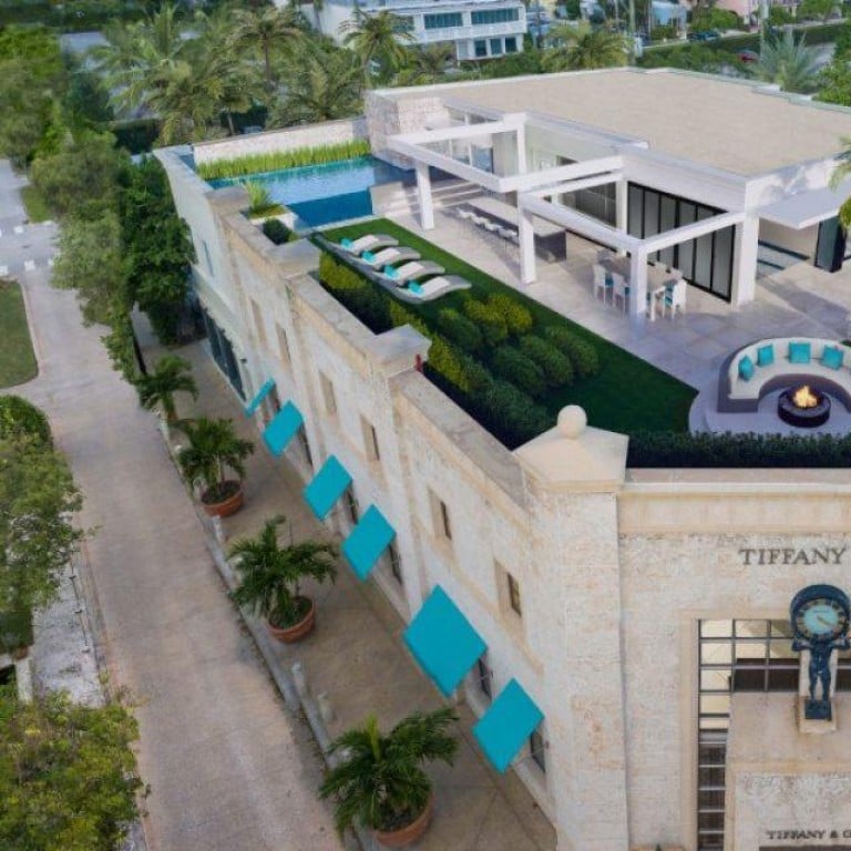 Inside the penthouse on top of Tiffany & Co.’s store in Palm Beach, Florida – up for auction this month. Photo: TopTenRealEstateDeals.com