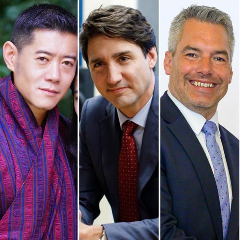 These political leaders have influenced the world with their political power, but they may have also done it with their dashing looks. Photos: @kingjigmekhesar, @justinpjtrudeau, @karl.nehammer, @jguaido/Instagram; AFP