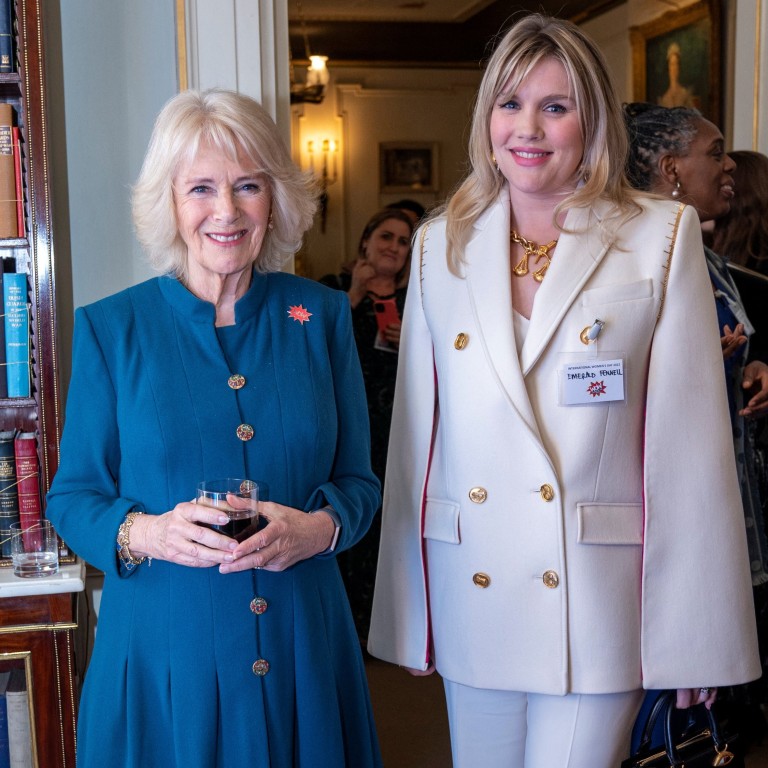 Camilla, meet Camilla: the Duchess of Cornwall poses with Emerald Fennell, who played her in Netflix’s The Crown, at Clarence House. Photo: Reuters