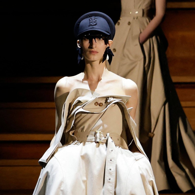 A model presents a creation for Burberry during the Burberry’s autumn/winter 2022 ready-to-wear collection fashion show in London, on March 11. Photo: AFP