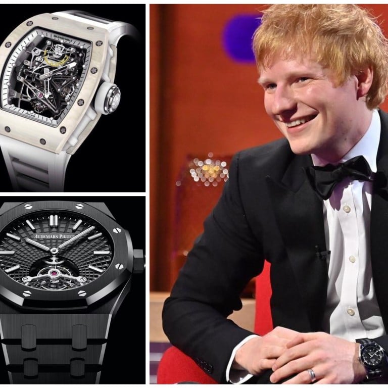 Grammy-winning singer/songwriter Ed Sheeran has amassed a collection of US$6 million worth of luxury Swiss watches, including Richard Mille’s RM 38-01 Tourbillon G-Sensor Quartz TPT and Audemars Piguet’s Royal Oak Tourbillon Extra-Thin in black ceramic. Photos: Instagram/handout